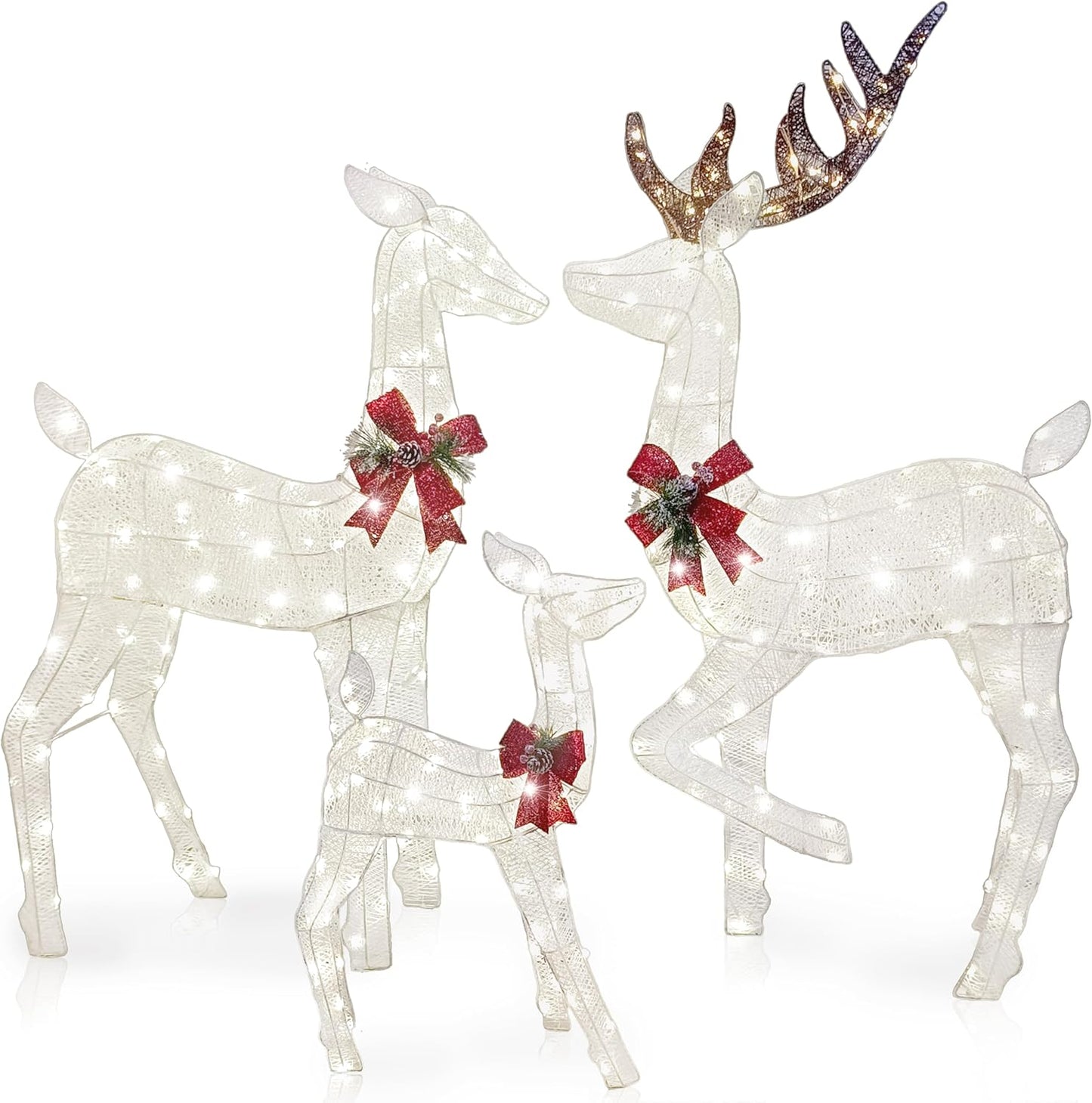Lighted Christmas Deer Family Set for Outdoor Holiday Decor
