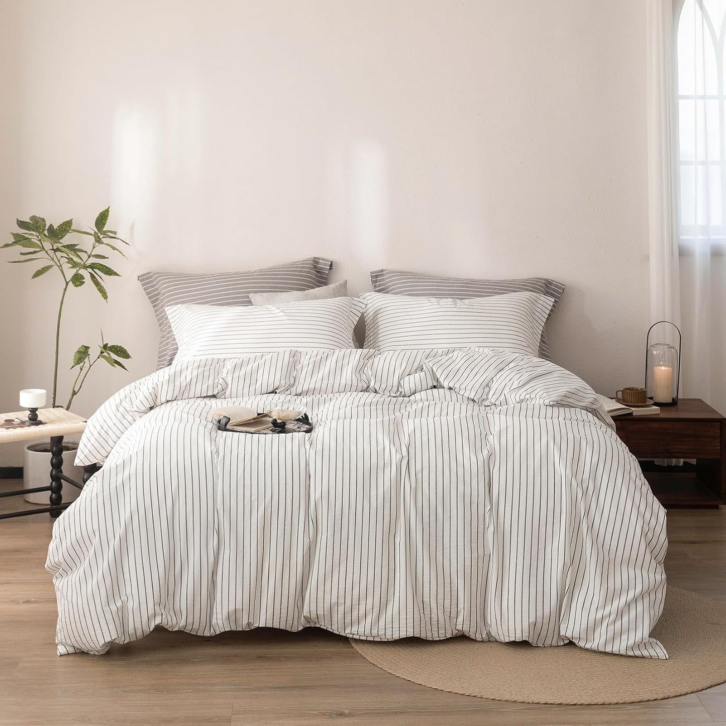 Stripe Duvet Cover Queen Size for Luxurious Bedroom Style