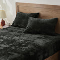 BEDELITE Velvet Fitted Sheet and Pillowcases Set - Cozy Deep Pocket