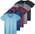 Real Essentials 5 Pack Women's Dry Fit Crew Neck Tee - Stretch