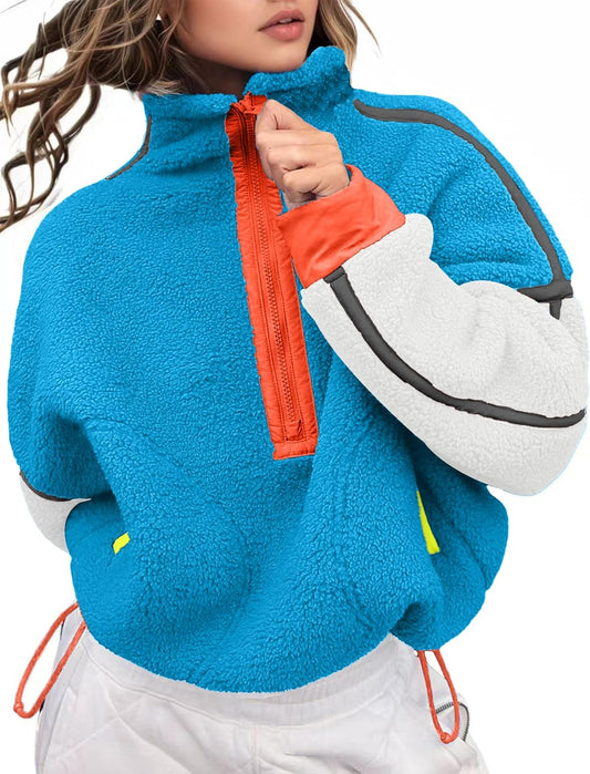 Women's Fleece Sweatshirts Half Zip Pullover for Cozy Comfort