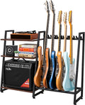 Multi-Guitar Amp Stand - 4 to 6 Guitar Rack, Adjustable Finish