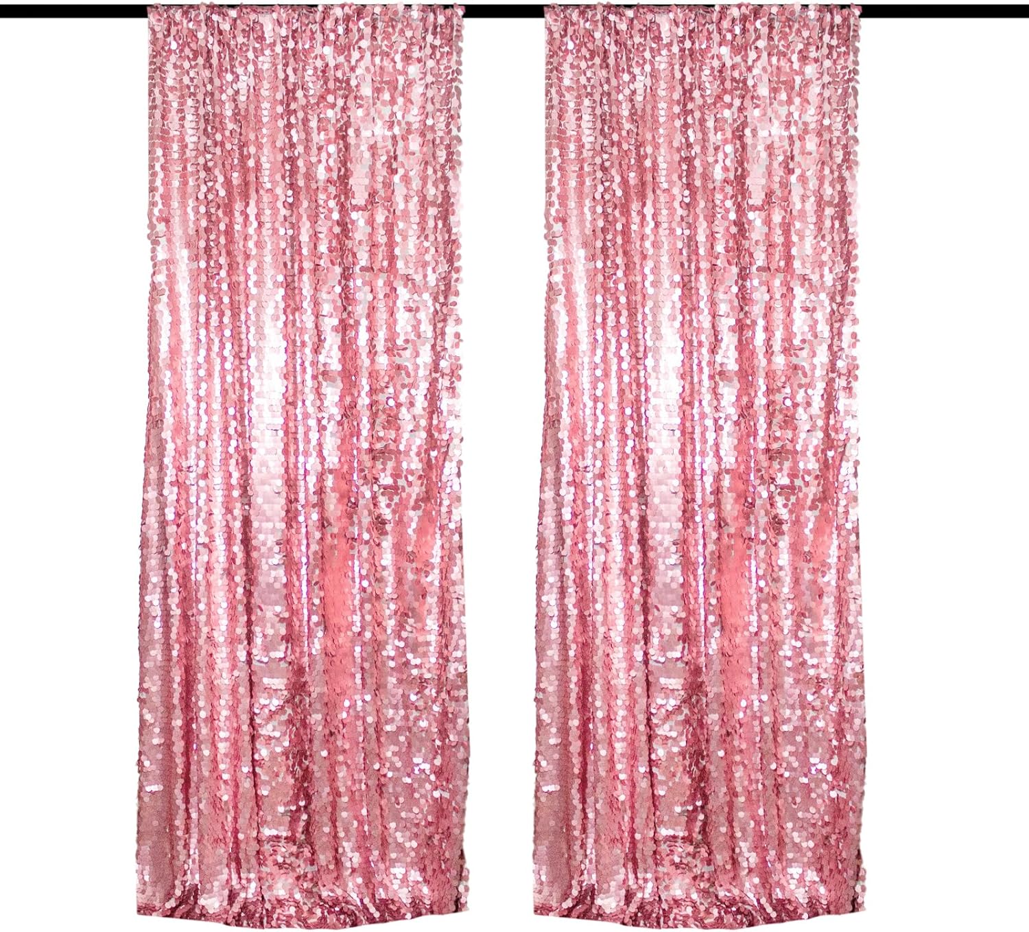 JYFLZQ Pink Payette Sequin Backdrop Curtains for Stunning Events