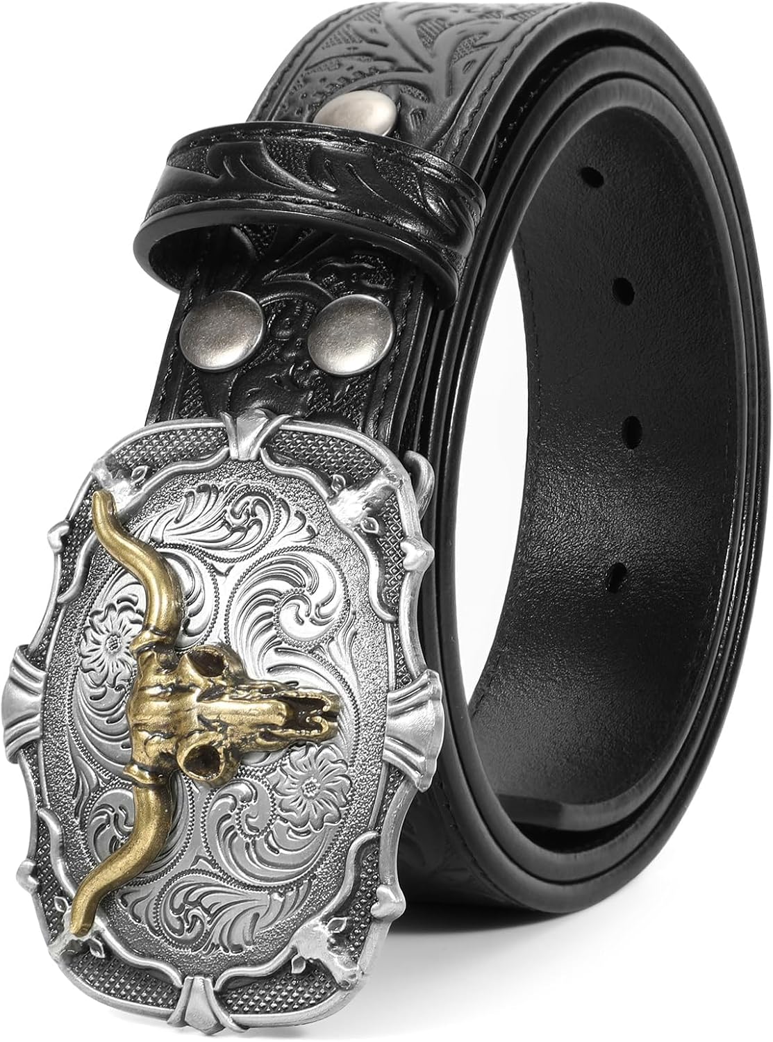 Western Leather Buckle Belt for Men and Women - Stylish and Durable