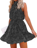 Halter Neck Sundress - Floral, Polka Dot & Leopard Ruffle Boho Dress