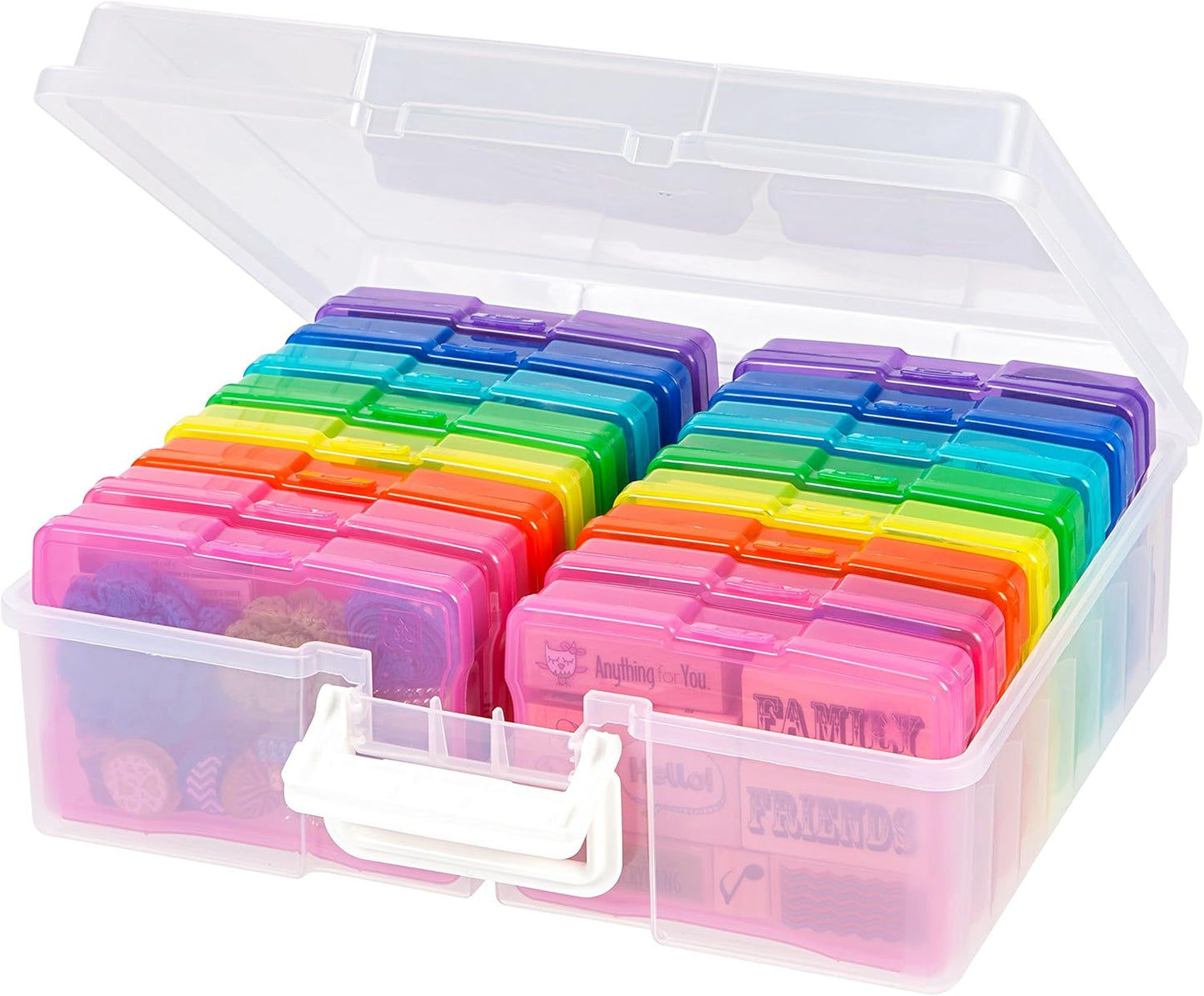 IRIS USA 4in x 6in Photo Storage Box Craft Keeper for Organizing