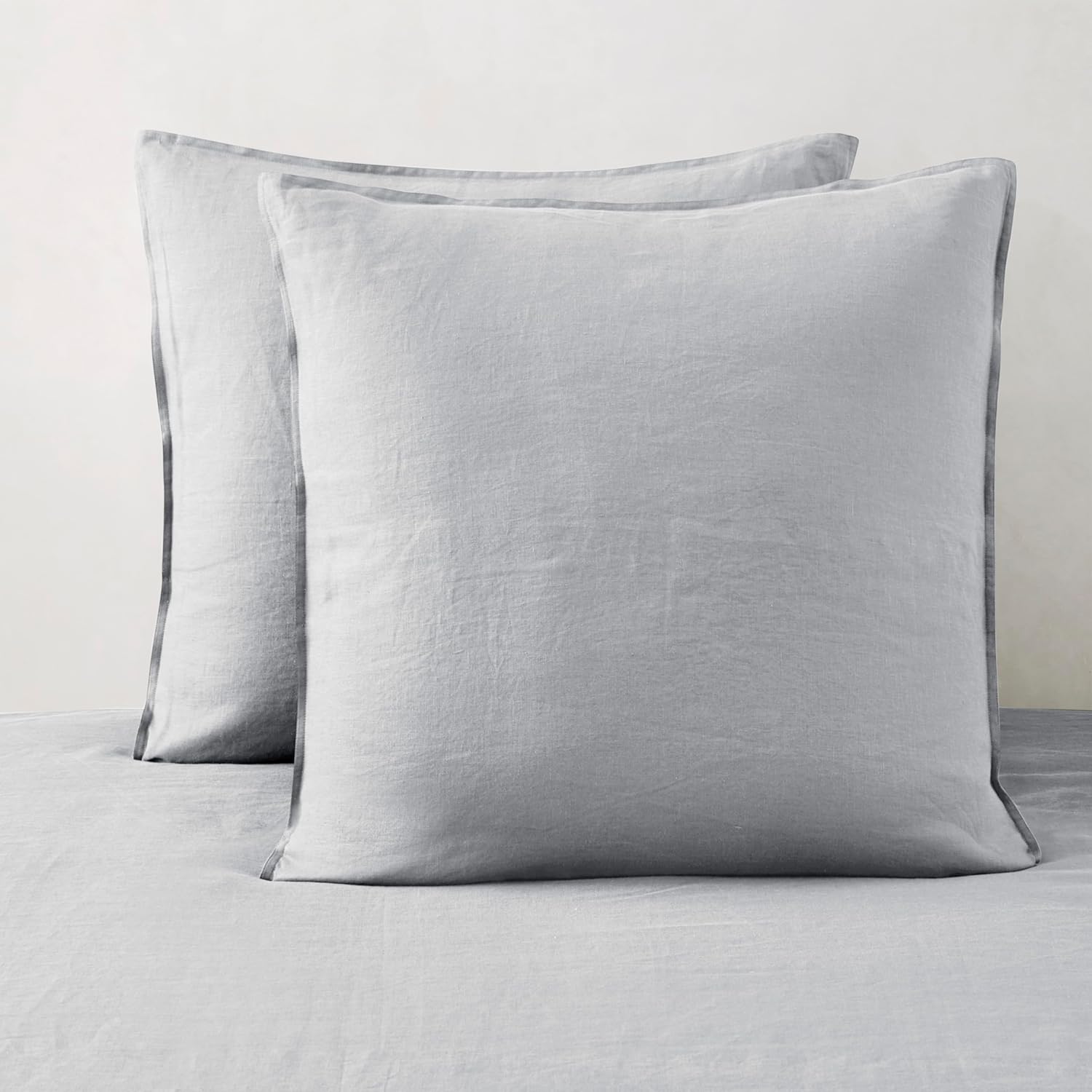 Linen Pillow Cases Euro Sham Set of 2 for Cooling Comfort