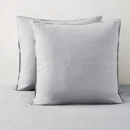 Linen Pillow Cases Euro Sham Set of 2 for Cooling Comfort