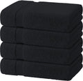 White Classic Black Bath Towels 27x54 in 4 Pack - Soft, Extra