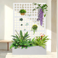 Metal Planter Box with Trellis & Wheels for Outdoor Gardening