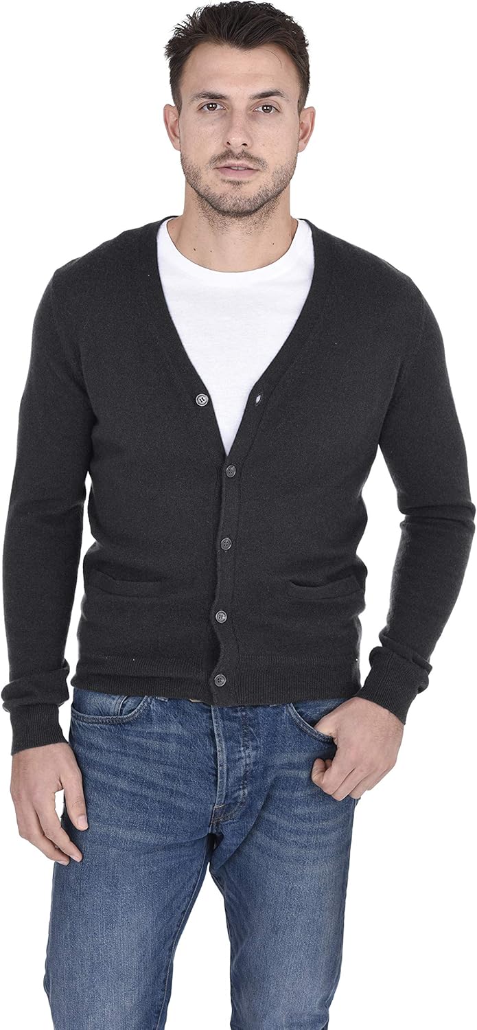Cashmeren Men's Button Down Cardigan - Luxurious Cashmere Knit