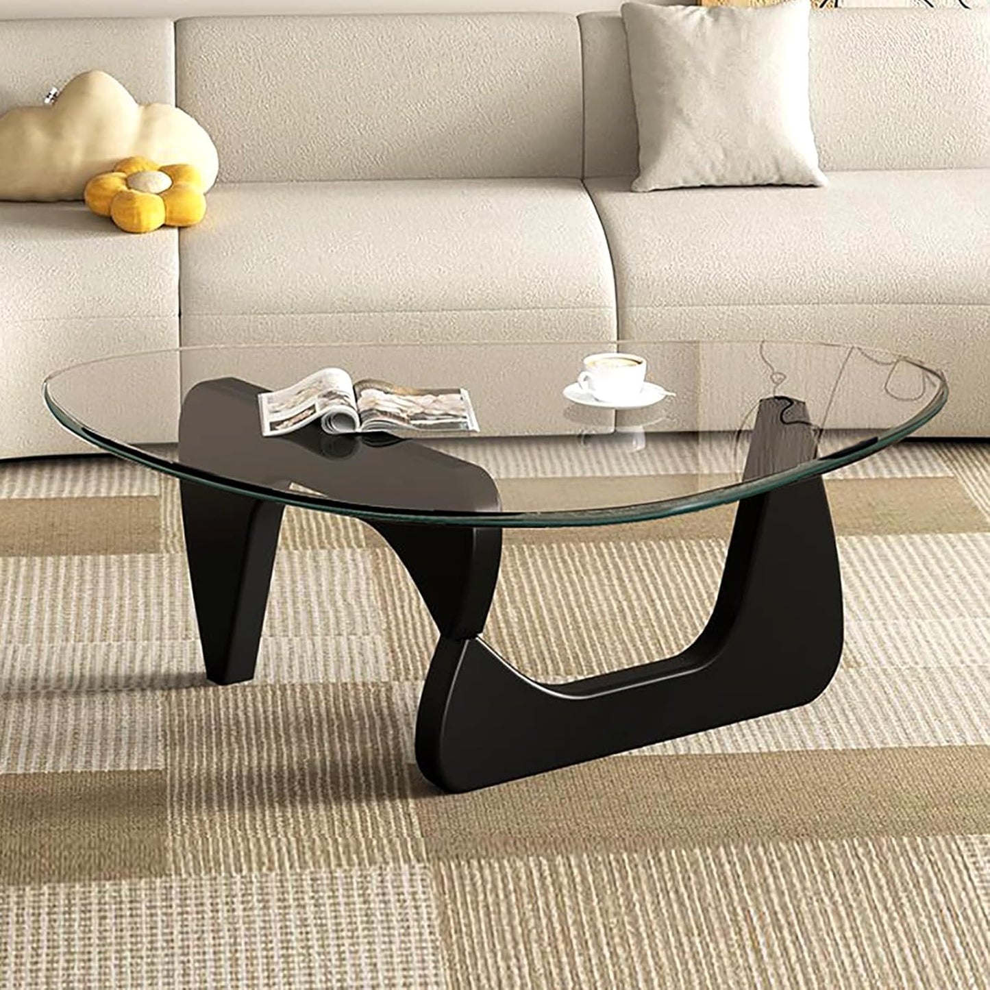 Mid Century Modern Glass Coffee Table for Elegant Living Rooms