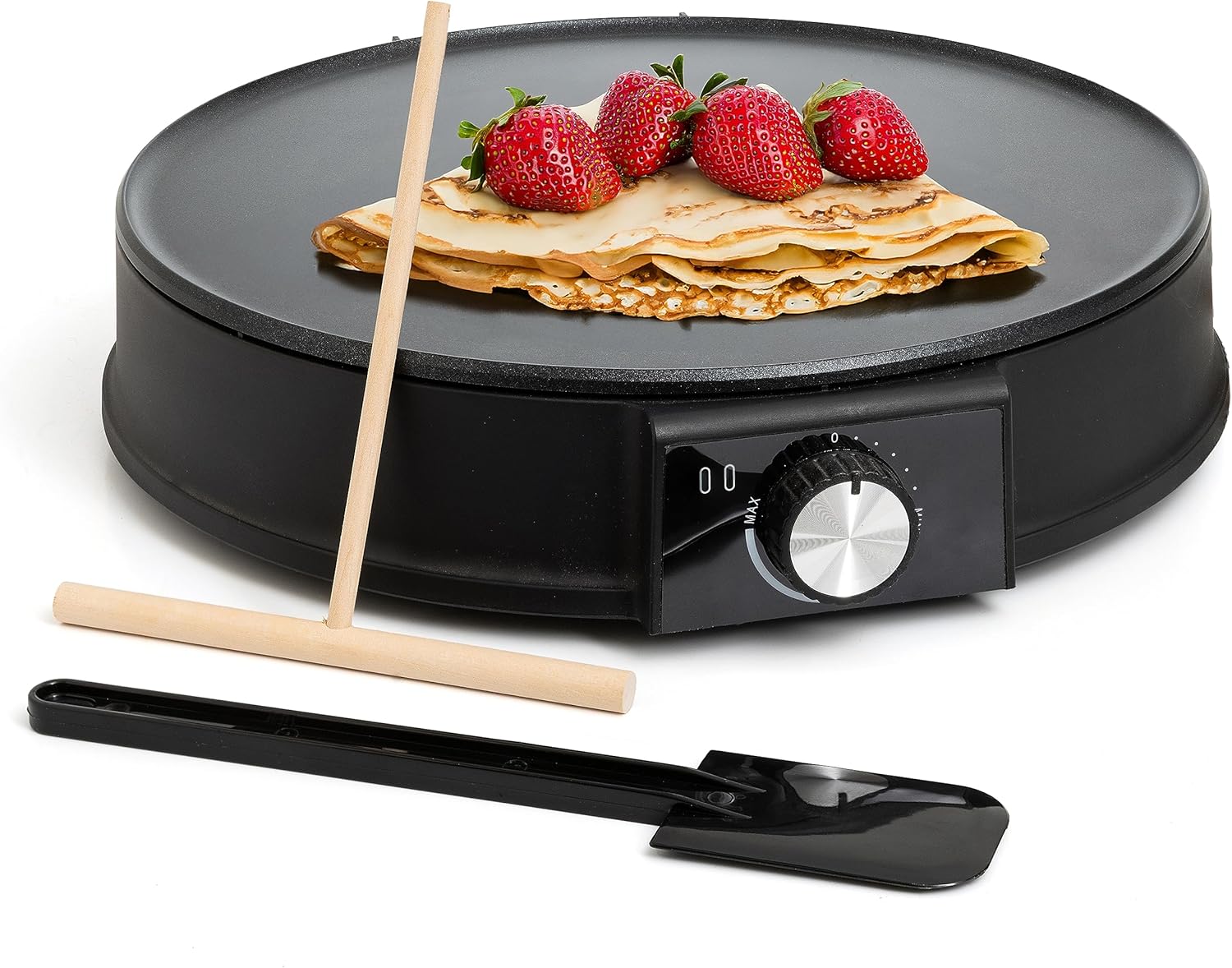 12 Electric Griddle Pan & Crepe Machine for Easy Cooking