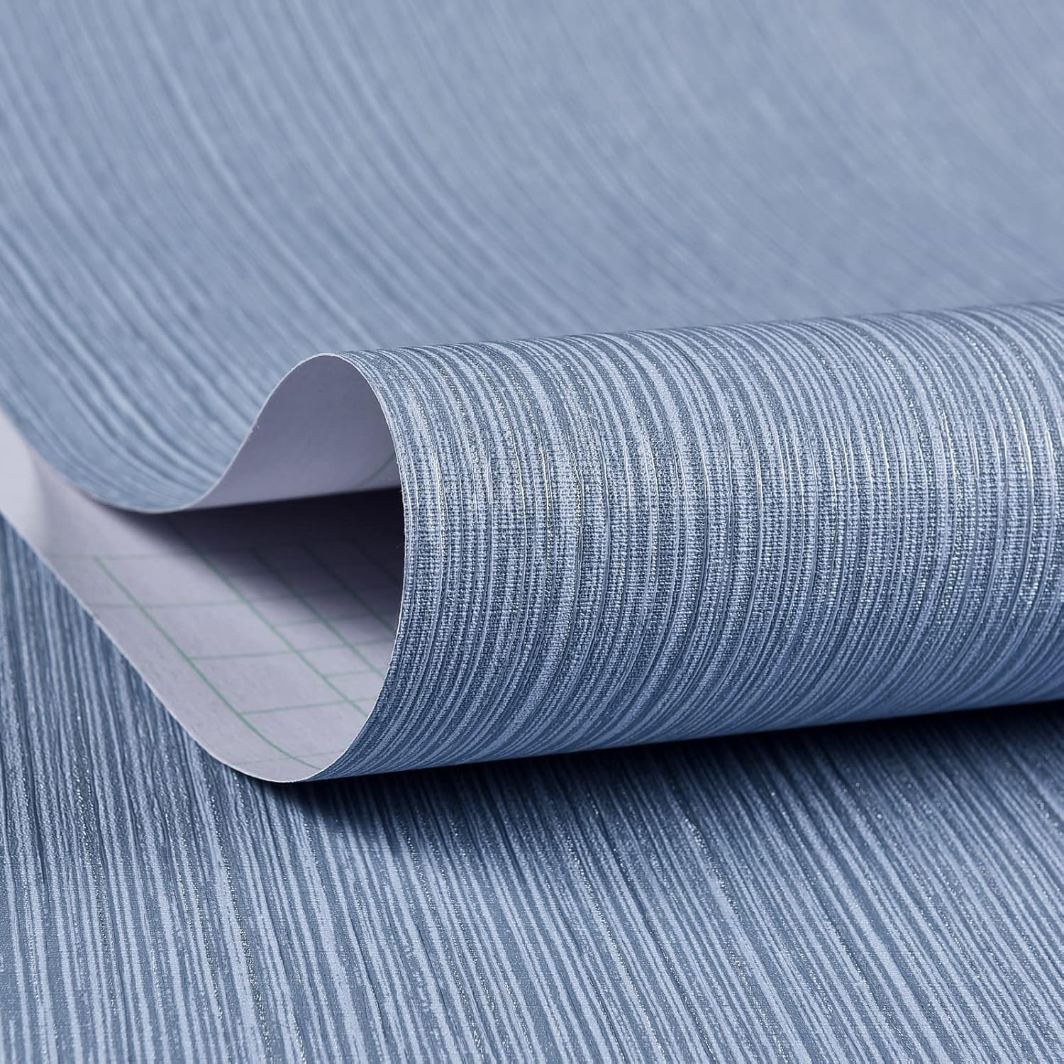 Haimin Grasscloth Wallpaper Textured Peel and Stick Grey Blue