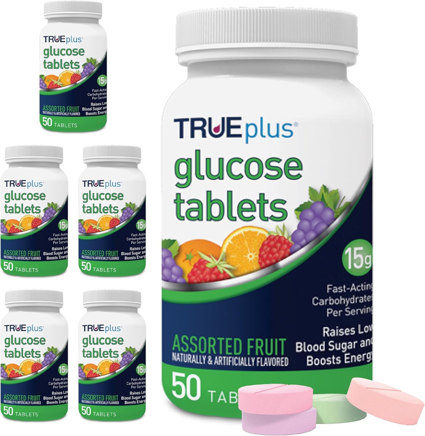 TRUEplus Glucose Tablets - Fast-Acting Carbohydrates in 6 Pack