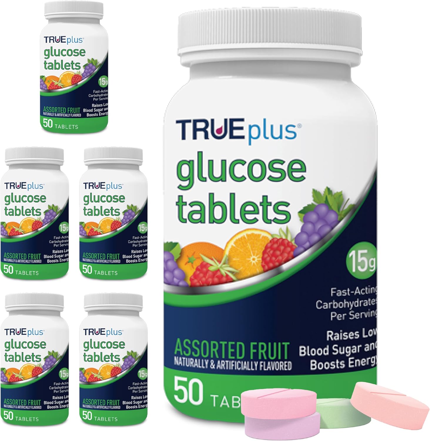 TRUEplus Glucose Tablets - Fast-Acting Carbohydrates in 6 Pack