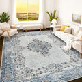 Istana 8x10 Area Rug - Foldable Blue Living Room Rug