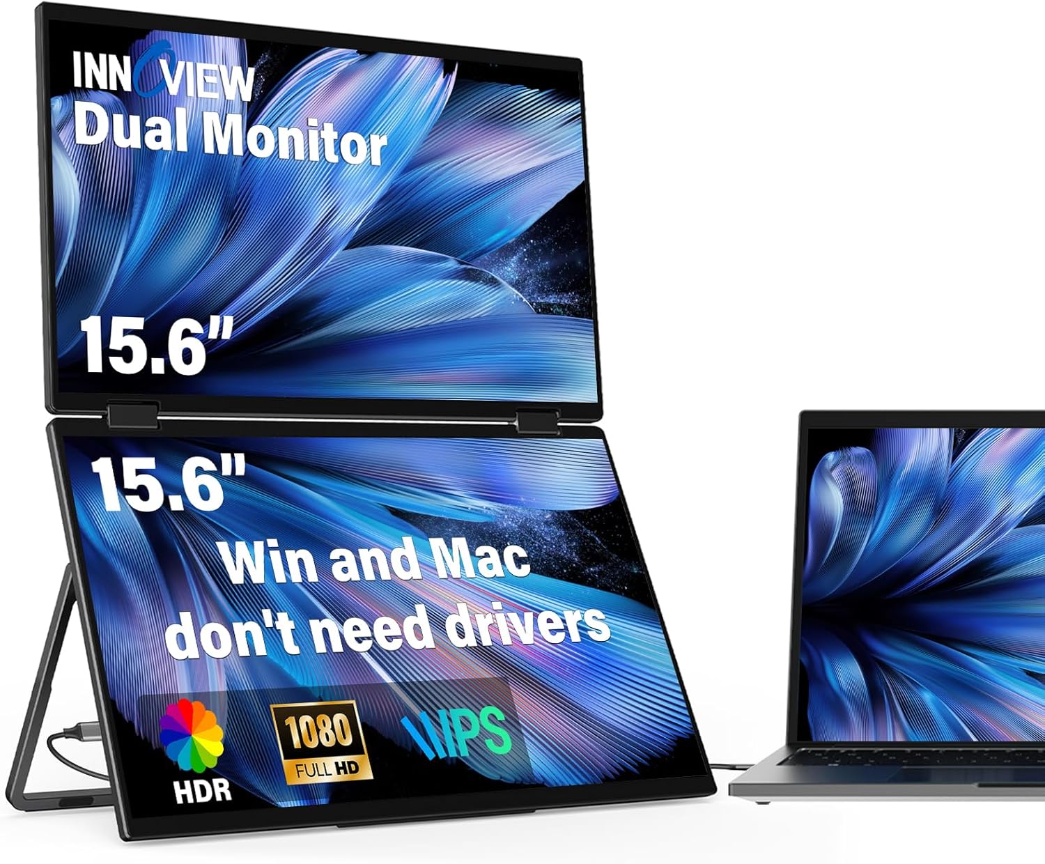 InnoView 15.6 Dual Portable Monitors - Boost Productivity!