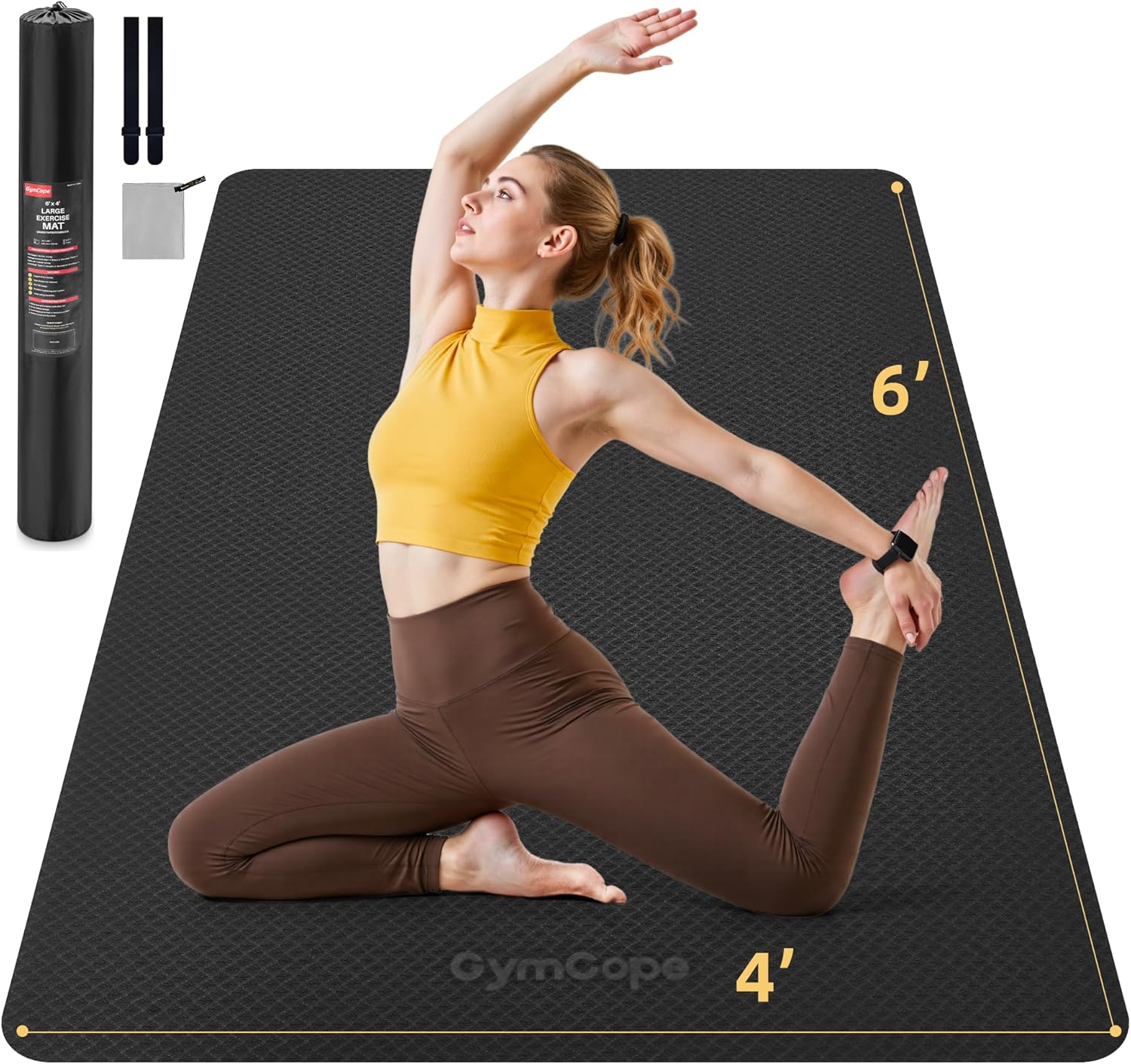 Extra Large Yoga Mat for Home Workouts - Non-Slip & Waterproof