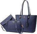 Handbags for Women 3pcs Tote Satchel Set - Sturdy Synthetic Leather