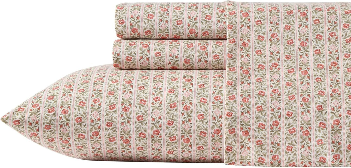 Queen Sheets Set - Cotton Percale Bedding by Laura Ashley