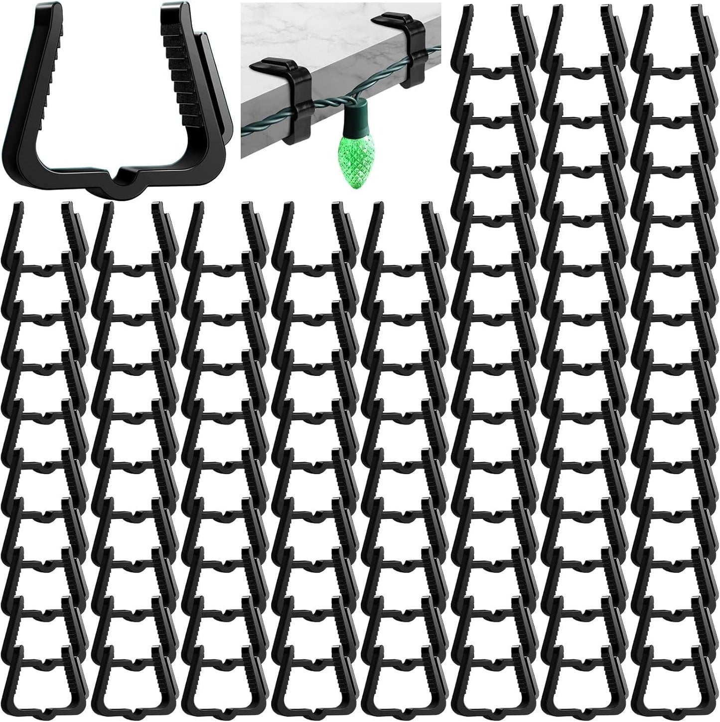 Marsui 200 Pcs Christmas Light Clips for Outdoor Decorations