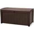 Keter Borneo 110 Gallon Resin Deck Box - Durable Outdoor Storage Bench