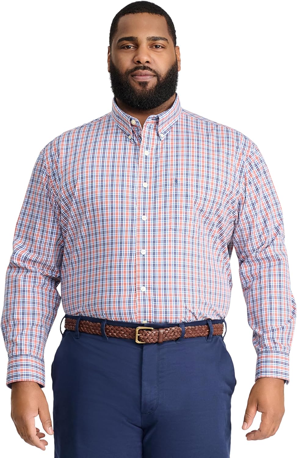 IZOD Men's Big and Tall Performance Comfort Long Sleeve Shirt
