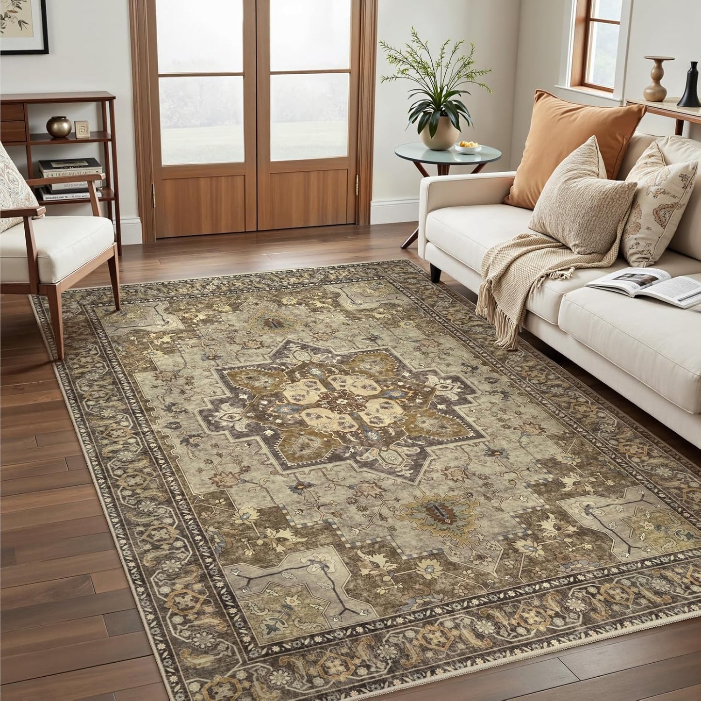 Ciicool 4x6 Washable Area Rug for Living Room and Bedroom