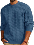 PJ PAUL JONES Mens Crewneck Cable Knit Pullover Sweater - Classic