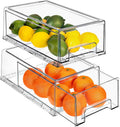 Sorbus Medium Clear Storage Drawers (2 Pack) - Stackable Fridge