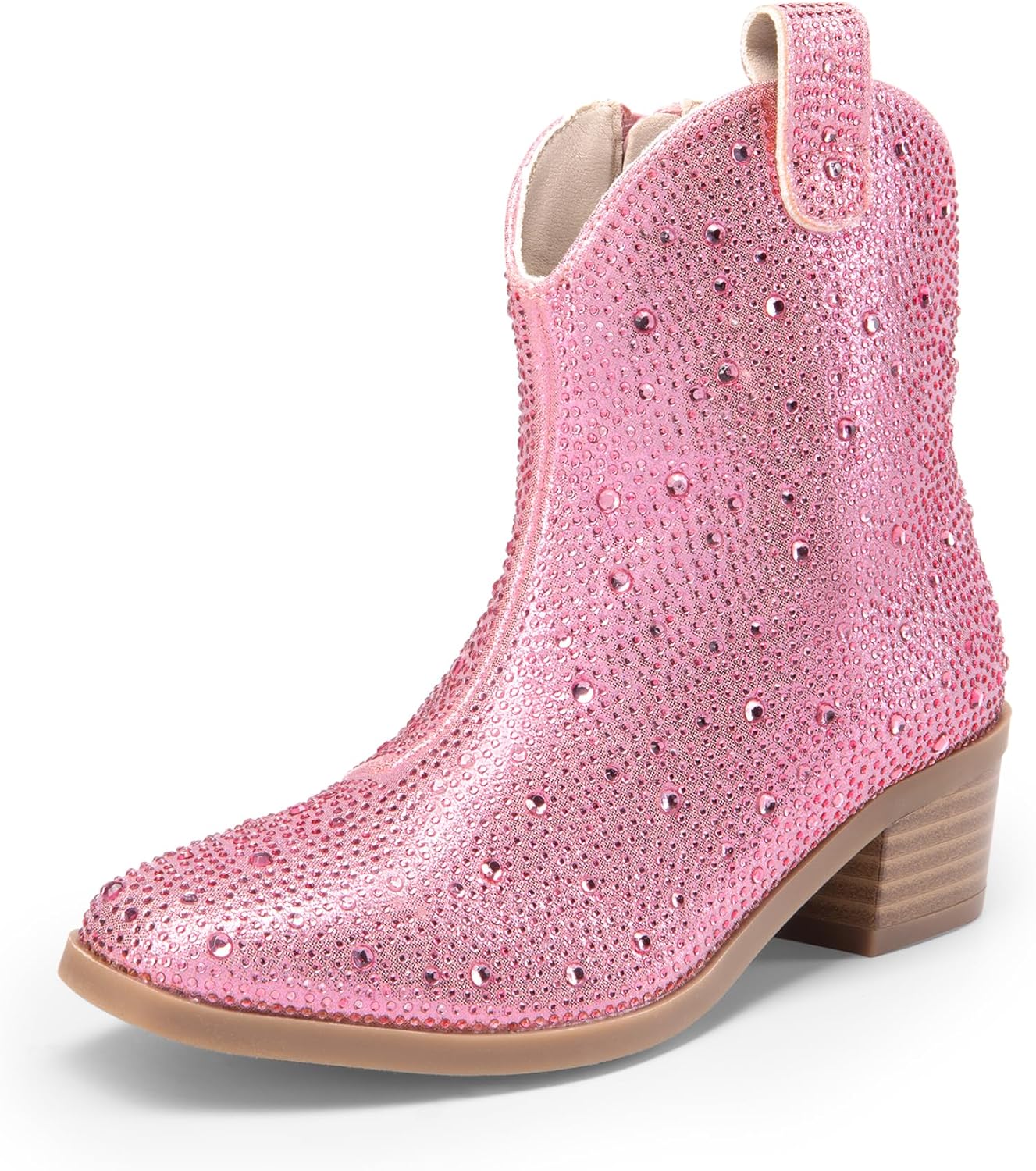 DREAM PAIRS Girls Cowgirl Cowboy Rhinestone Boots for Kids