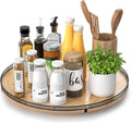 18 in Lazy Susan Oak Wood Turntable Organizer - Smooth 360 Access