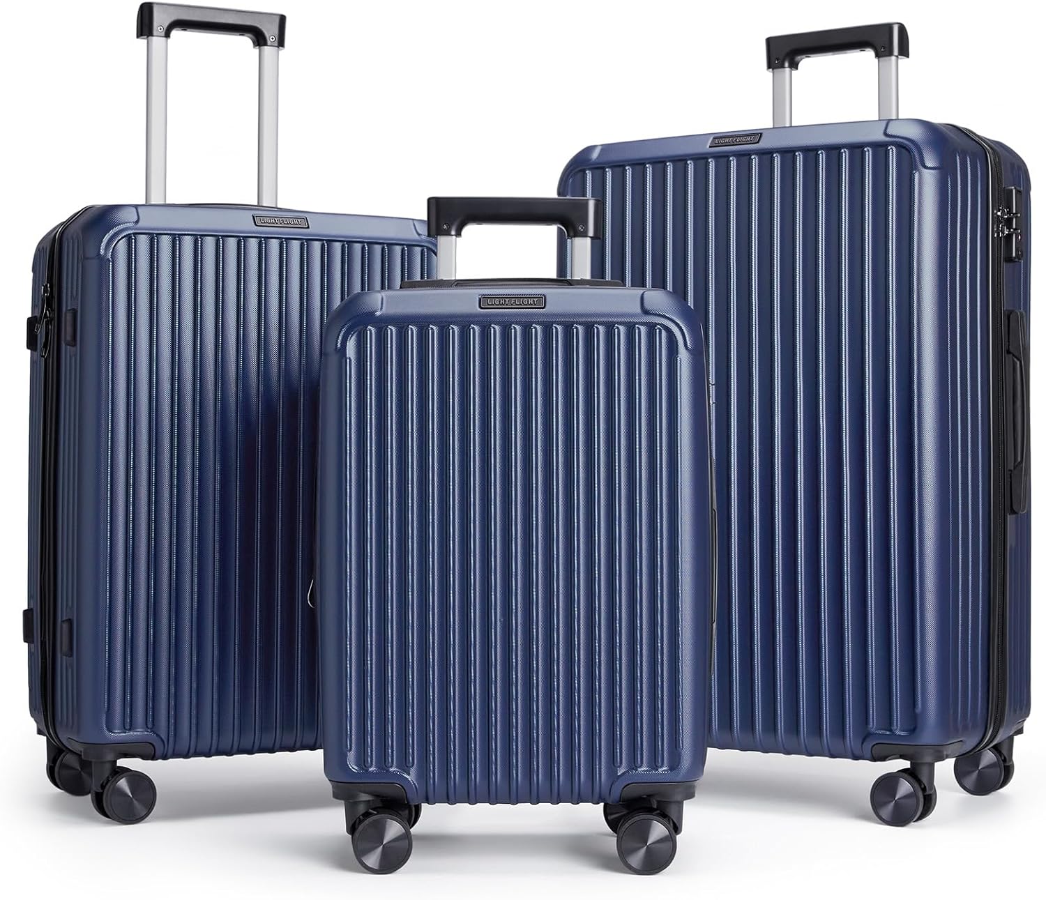 Durable Hard Shell 3 Piece Luggage Set with Spinner Wheels