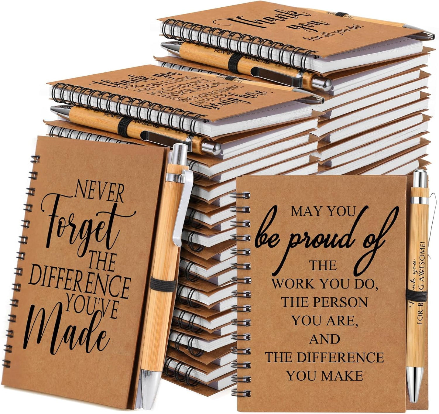 Honoson Spiral Notebooks and Bamboo Pens for Employee Gifts