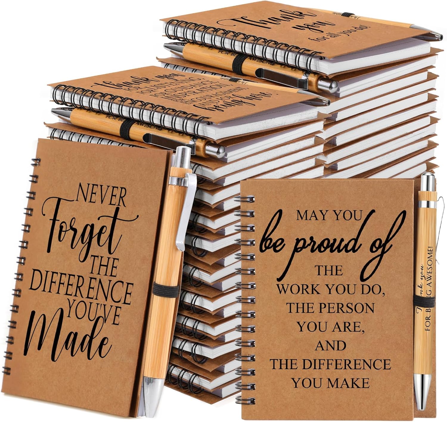Honoson Spiral Notebooks and Bamboo Pens for Employee Gifts