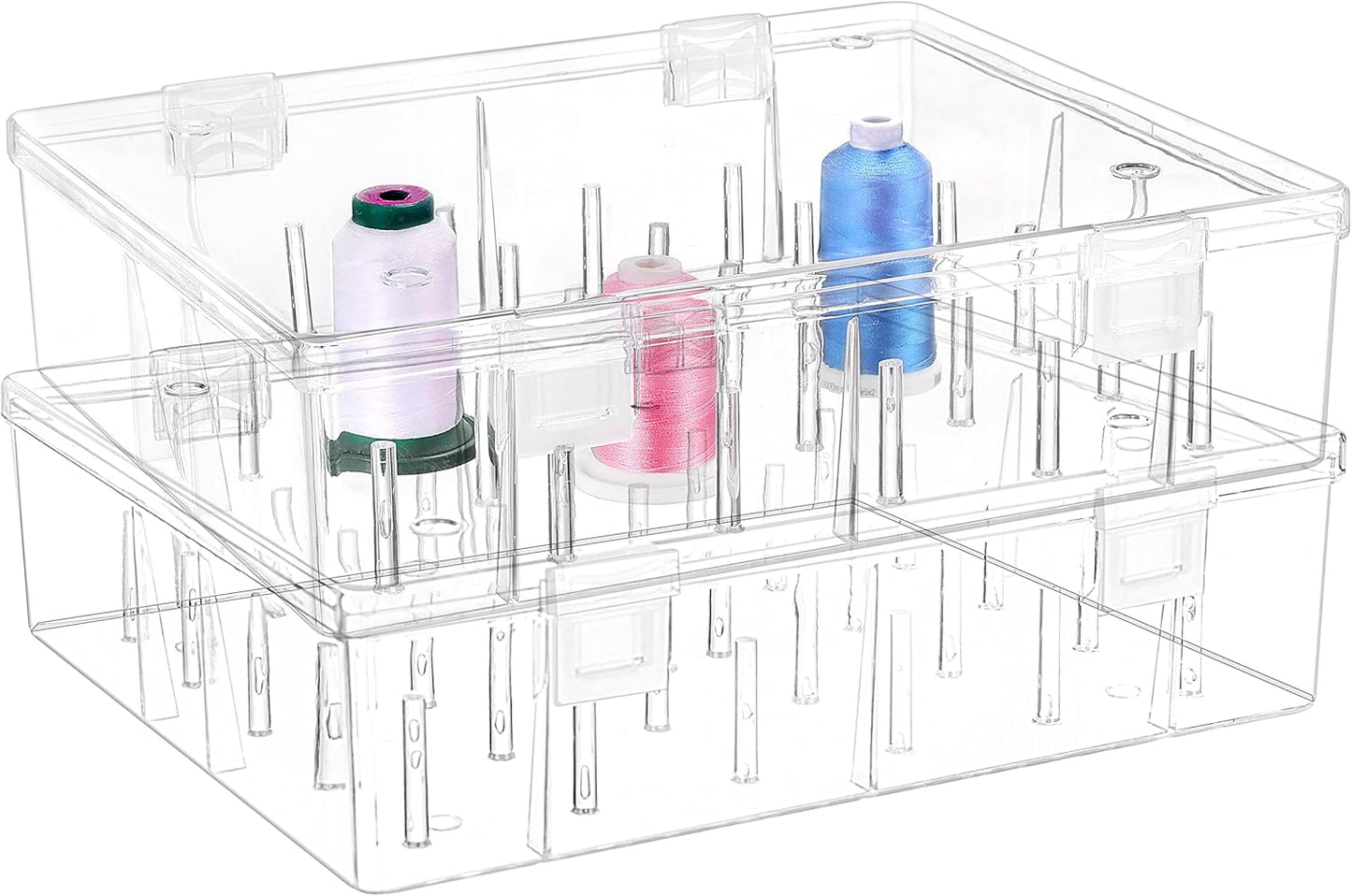 Tall Clear Storage Box for 2x30 Thread Spools - Organize Easily