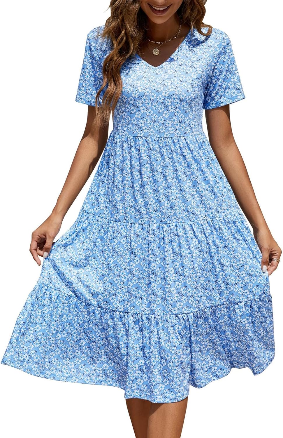 Berydress Women's Casual Summer Tiered Midi Dress for 2025