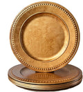 Antique Gold Charger Plates 13 in Set of 6 - Elegant Table Chargers