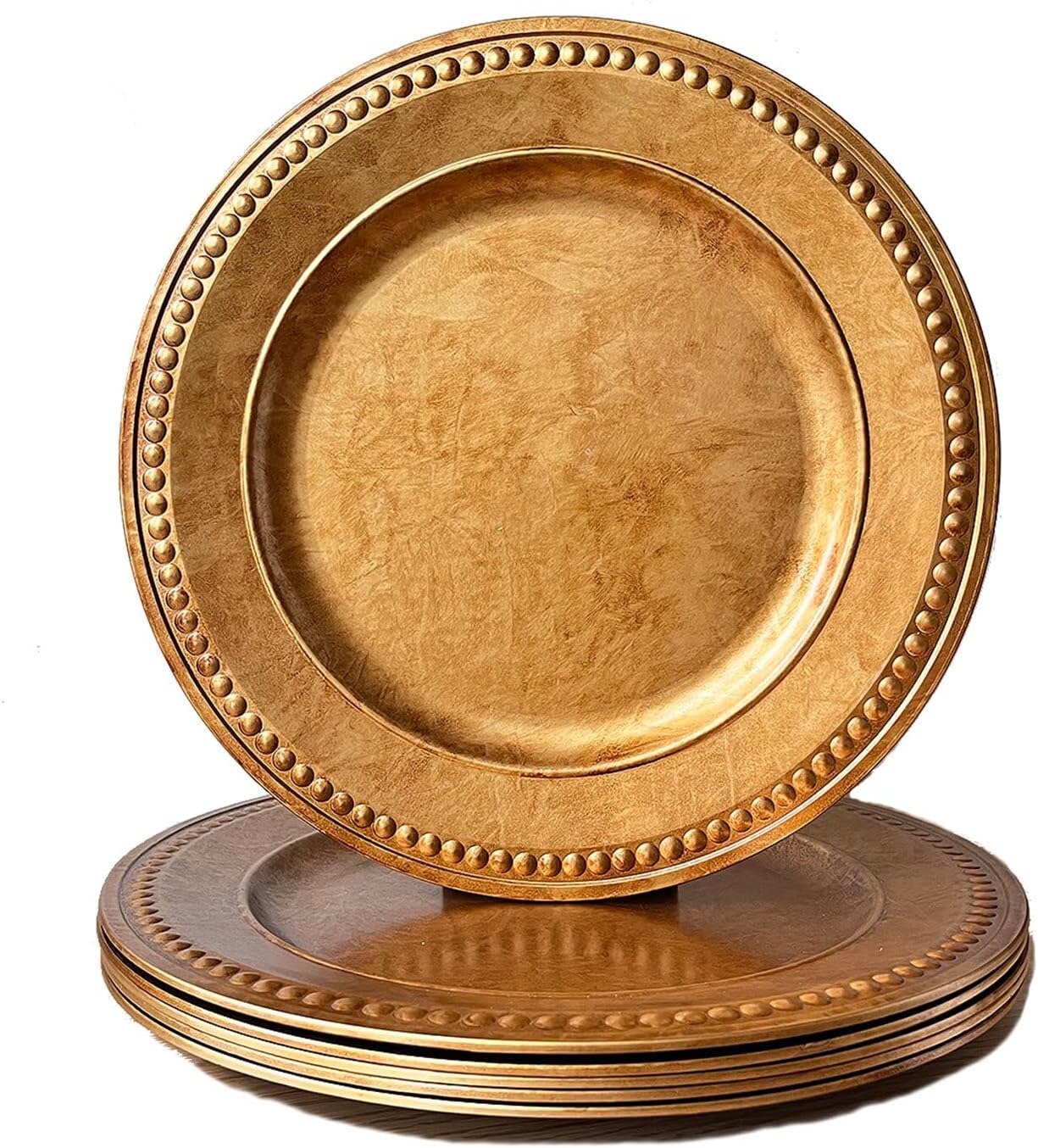 Set of 6 Elegant Gold Charger Plates - Perfect for Parties!