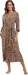 Women's Soft Long Bath Robe Full Length Kimono - Solid Color Comfort