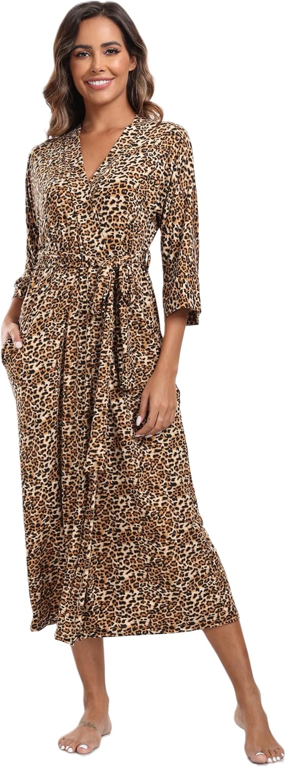 Women's Soft Long Bath Robes Full Length Kimonos for Comfort