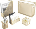 Desk Accessories Gold 5 Piece Desk Accessories Set - Stylish Office