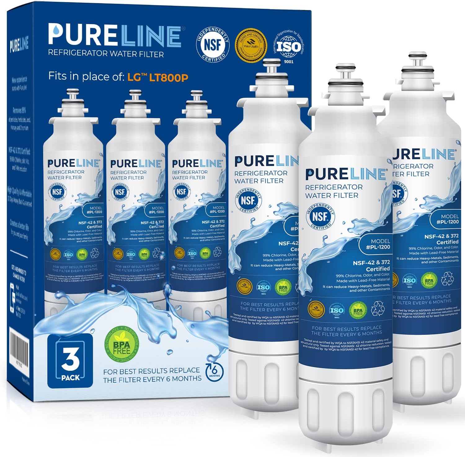 Pureline LT800P Replacement Water Filter for Kenmore & LG Models