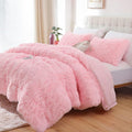 Smoofy Fluffy Full Size Comforter Set - Plush Pink Fuzzy Bedding