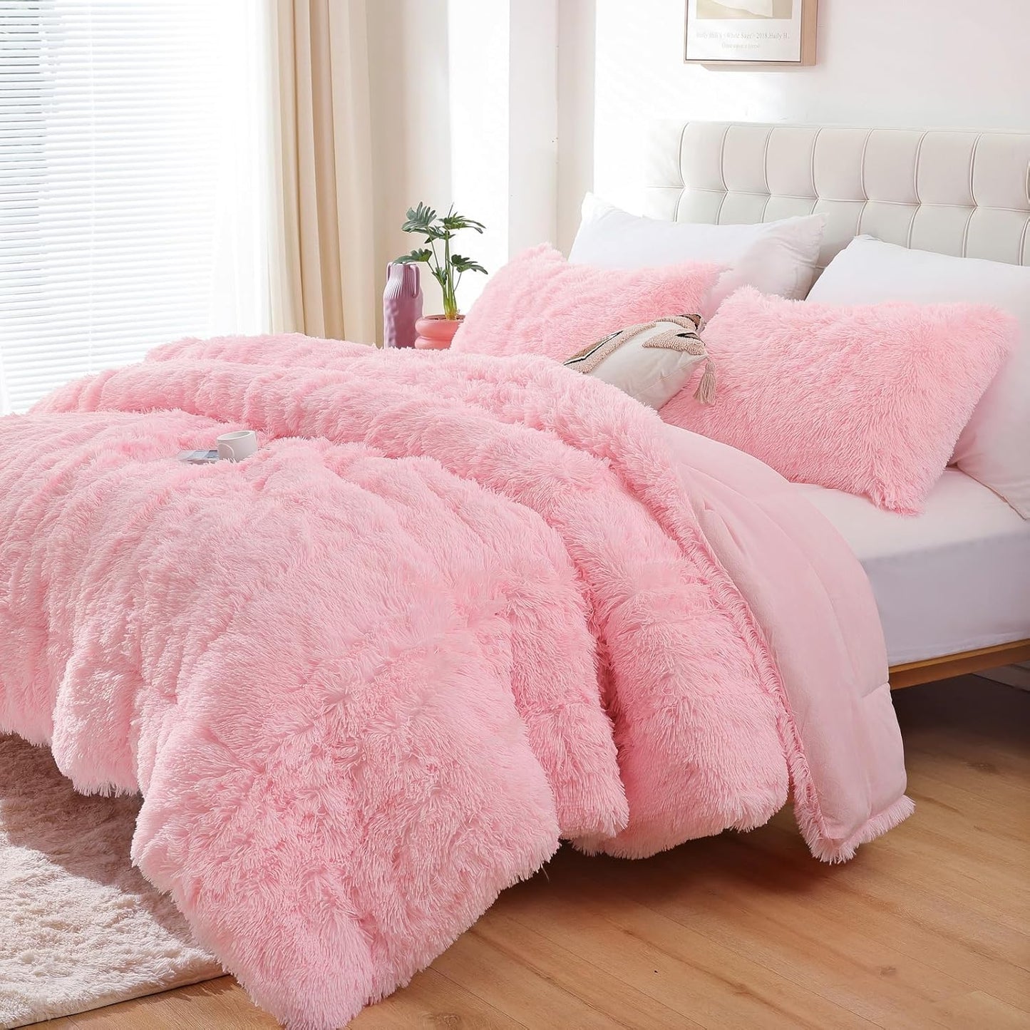 Smoofy Fluffy Full Size Comforter Set for Cozy All Seasons