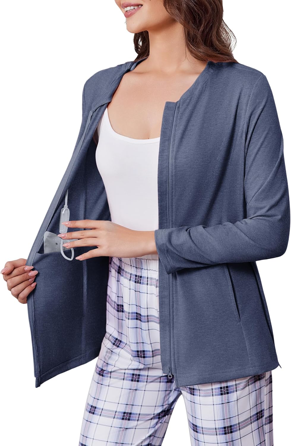 Deyeek Mastectomy Shirts with Drain Pockets for Recovery