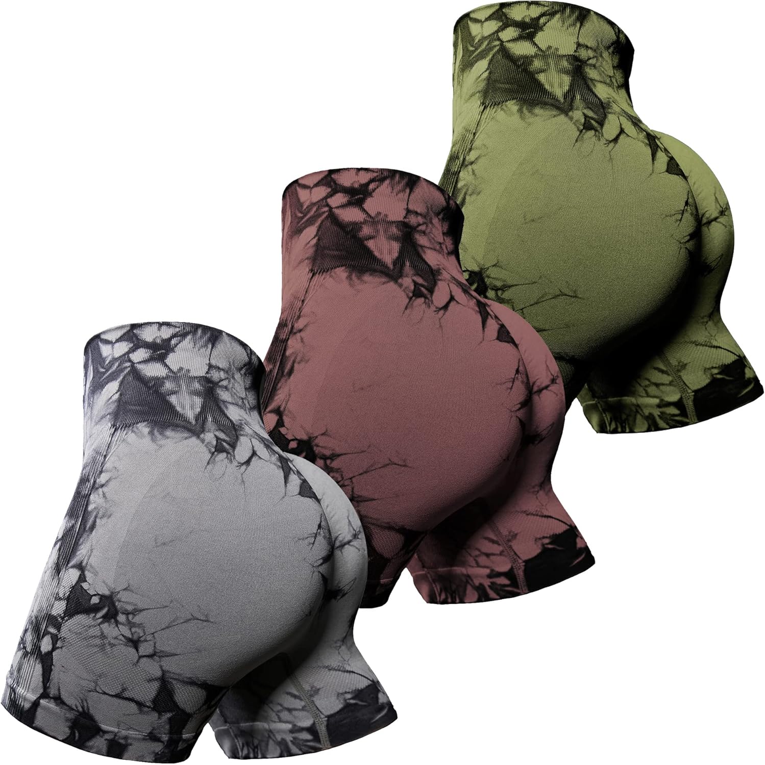 OVESPORT Workout Shorts for Women - High Waisted Booty Lift