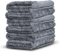 Borderless Grey Microfiber Towel 6pk - Ultra Soft 480gsm