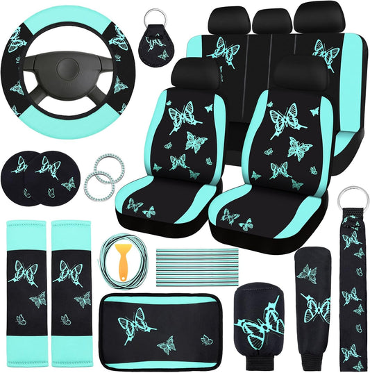 BBTO Butterfly Car Seat Full Set - Stylish Mint Green Accessories